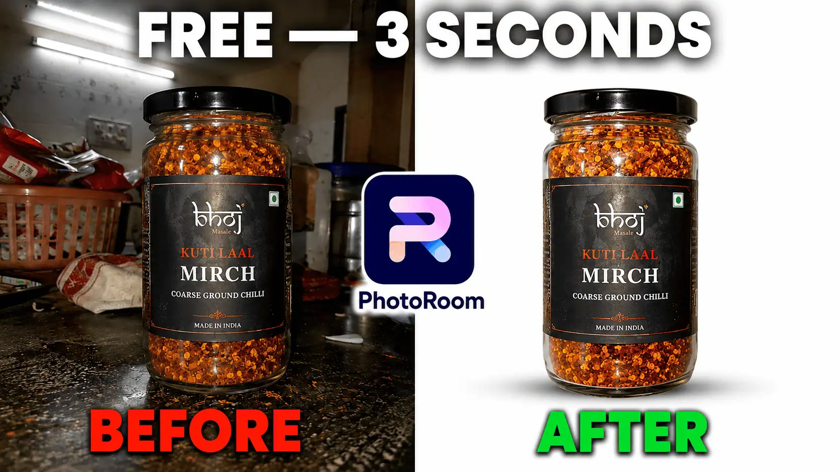 Image showing background removal feature of photoroom app
